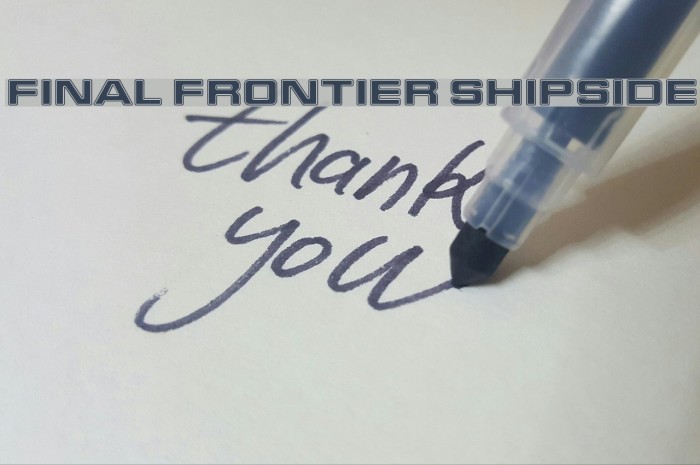 Final Frontier Shipside Schriftart examples
