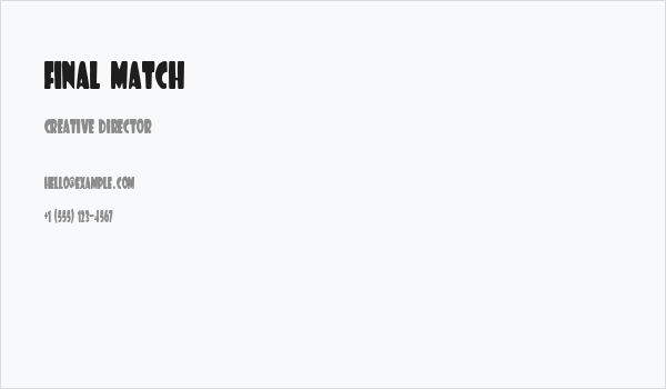 Final Match Business Card