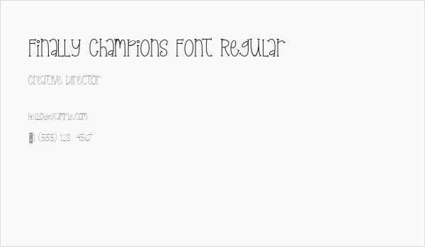 Finally Champions Font Regular Business Card