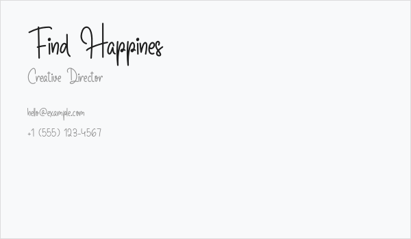 Find Happines Business Card