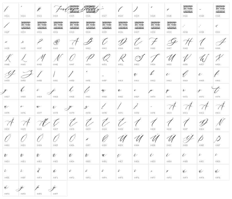 Finding Beauty Personal Use Character Map