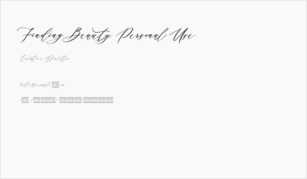 Finding Beauty Personal Use Business Card