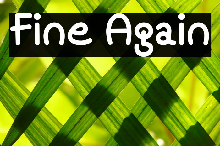 Fine Again Font examples