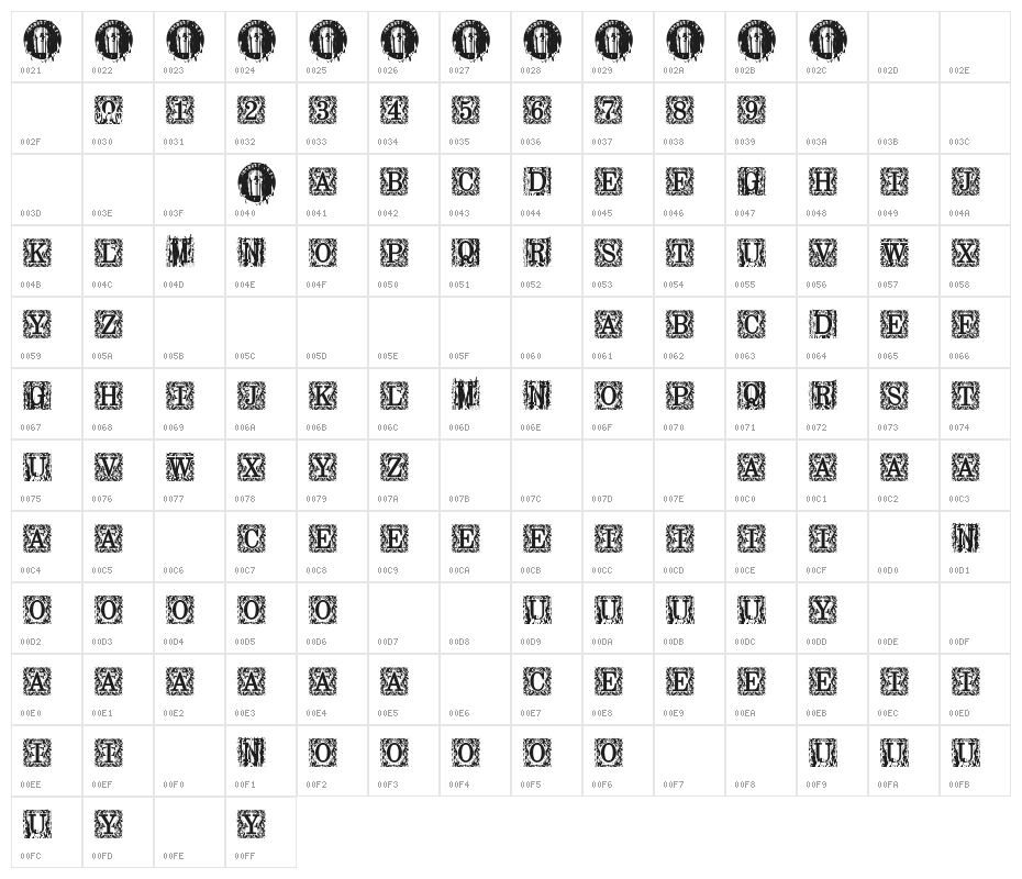 Fine Books Character Map