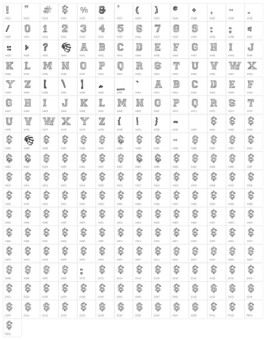 Fine College Character Map