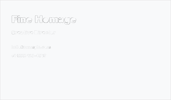 Fine Homage Business Card