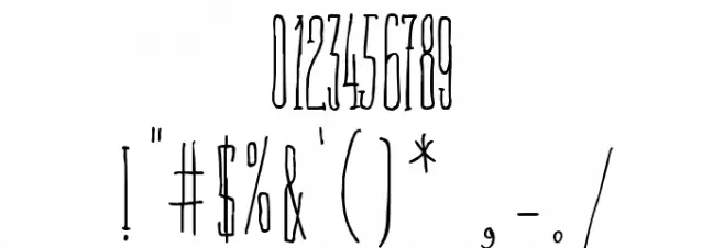 Fine N Tall Font OTHER CHARS