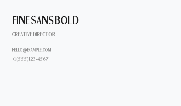 Fine Sans Bold Business Card