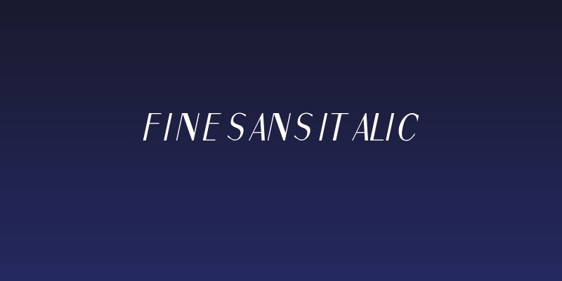 Fine Sans Italic Social Header