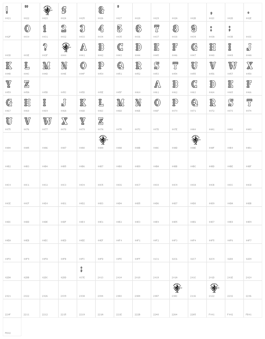 Fine Sheriff Character Map