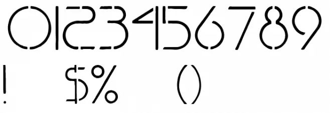 Fine stencil fine Font OTHER CHARS