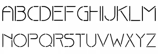 Fine stencil fine Schriftart Groß