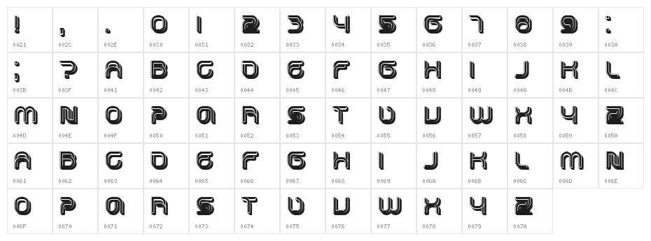 Fineliner Regular Character Map