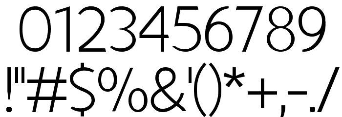 Fineness Light Font OTHER CHARS