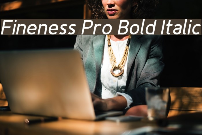 Fineness Pro Bold Italic Font examples