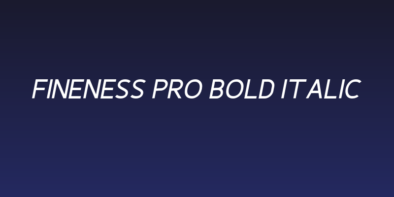 Fineness Pro Bold Italic Social Header