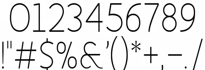 Fineness Pro ExtraLight Cond Font OTHER CHARS