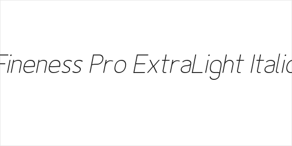 Fineness Pro ExtraLight Italic Logo