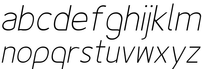 Fineness Pro ExtraLight Italic Font LOWERCASE