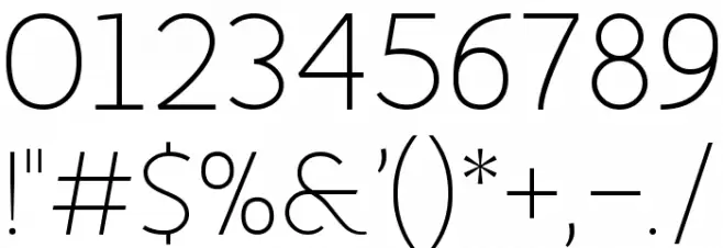 Fineness Pro ExtraLight Font OTHER CHARS