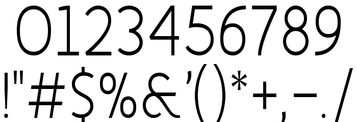 Fineness Pro Light Cond Font OTHER CHARS