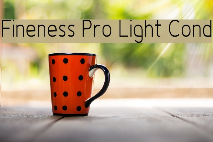 Fineness Pro Light Cond Font examples