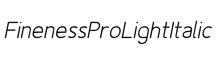 Fineness Pro Light Italic Font