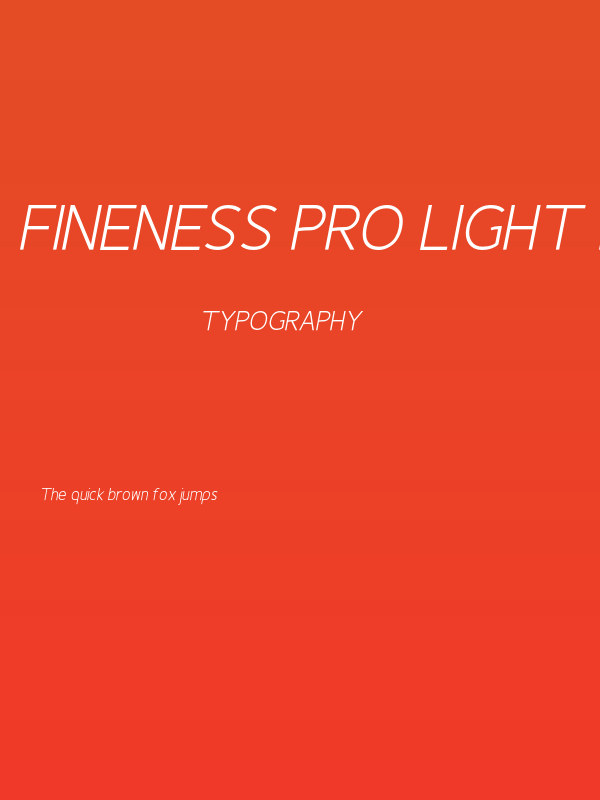 Fineness Pro Light Italic Poster