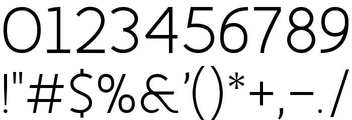 Fineness Pro Light Font OTHER CHARS
