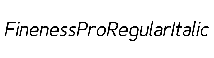 Fineness Pro Regular Italic Font