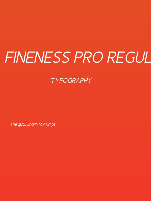 Fineness Pro Regular Italic Poster