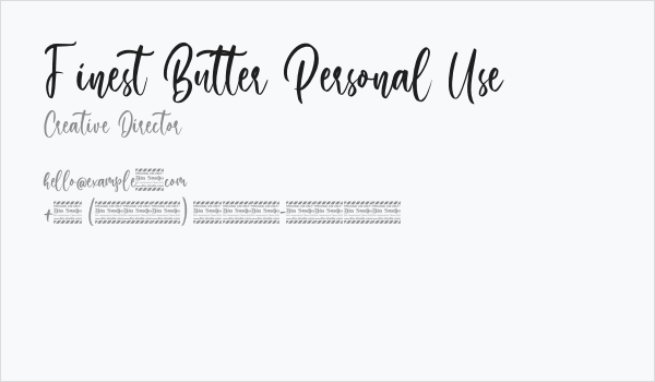 Finest Butter Personal Use Business Card