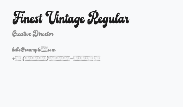 Finest Vintage Regular Business Card