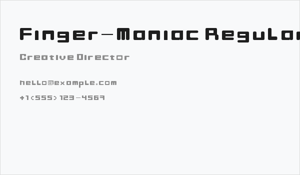 Finger-Maniac Regular Business Card