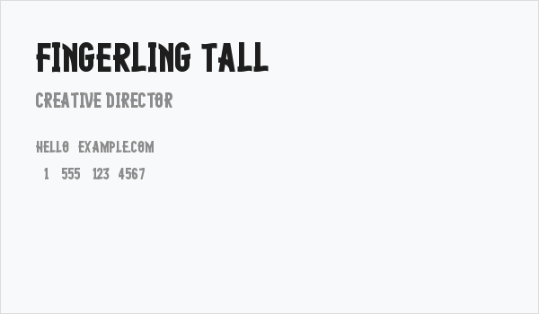 Fingerling Tall Business Card