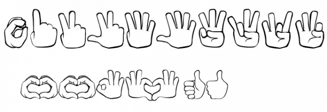 Fingerspelling Font OTHER CHARS