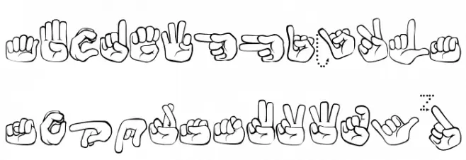 Fingerspelling 字体 大写