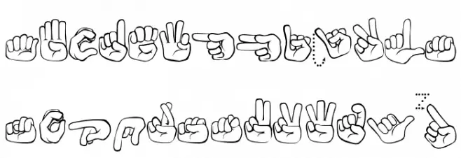 Fingerspelling خط أحرف صغيرة