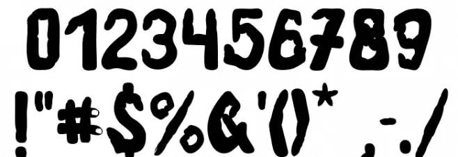 Fingerz-Filled Font OTHER CHARS