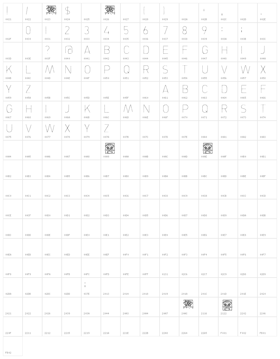 Finisterre Character Map