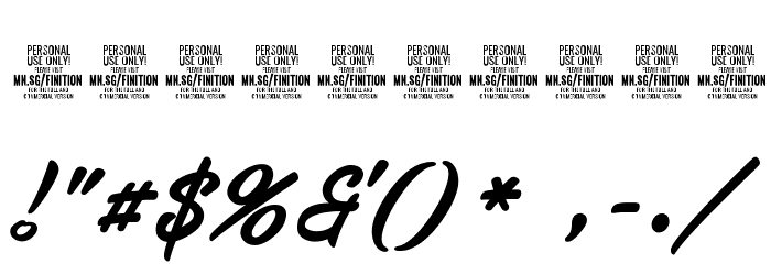 Finition PERSONAL USE ONLY Font Alte caractere