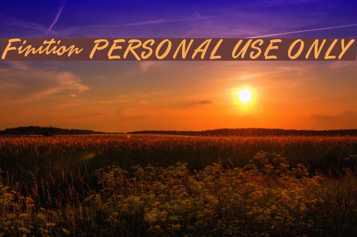 Finition PERSONAL USE ONLY Font examples