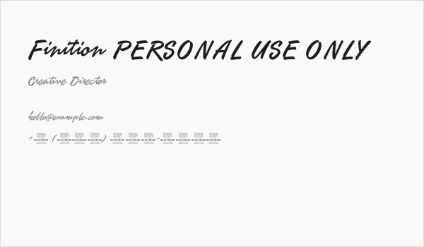 Finition PERSONAL USE ONLY Business Card