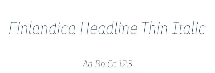 Finlandica Headline Thin Italic Font Preview