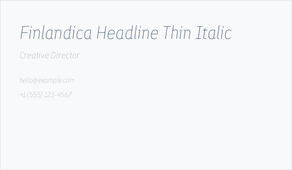 Finlandica Headline Thin Italic Business Card