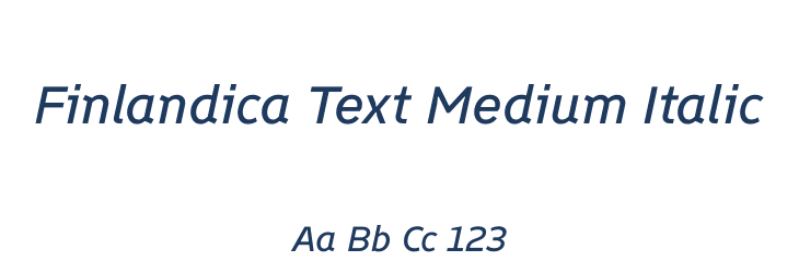 Finlandica Text Medium Italic Font Preview