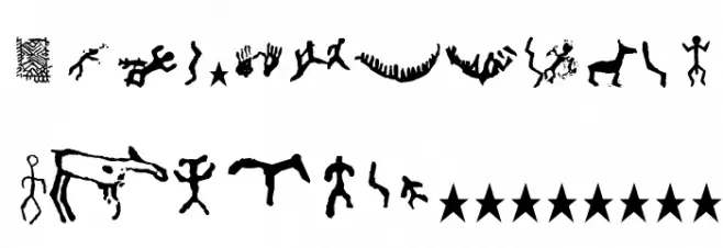 Finnish Rock Paintings Шрифта ВЕРХНИЙ