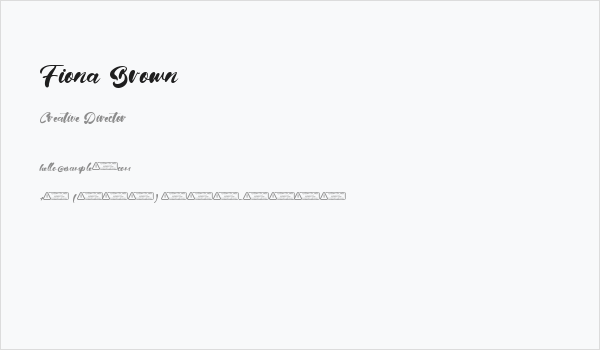 Fiona Brown Business Card