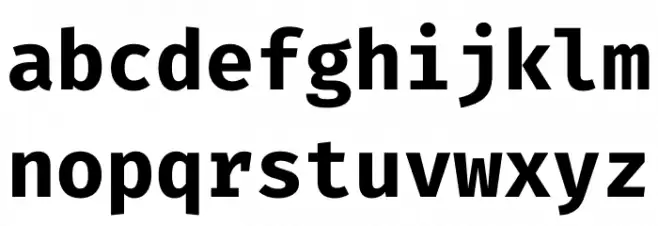 Fira Code Bold Schriftart Kleinbuchstaben