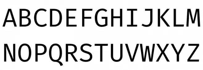 Fira Code Regular Schriftart Groß